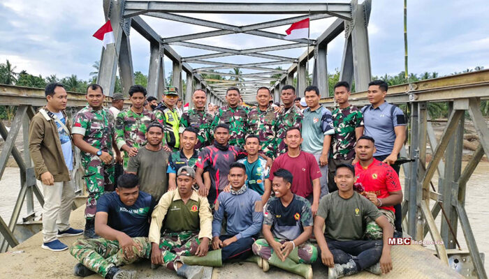 TNI Sukses Rampungkan Jembatan Bailey Teupin Reudep Aceh